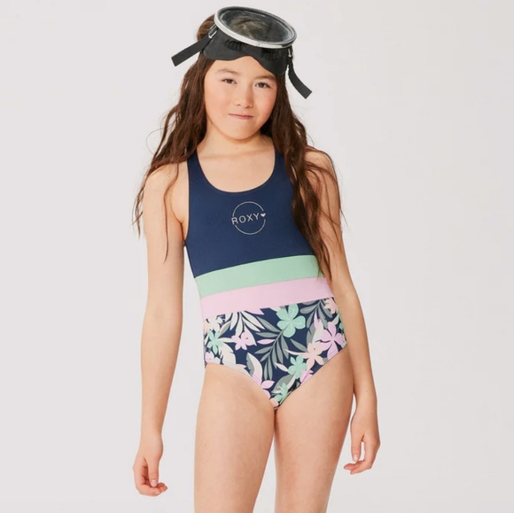 ROXY NEW girls Ilacabo Active One Piece Swimsuit - Picture 2 of 11